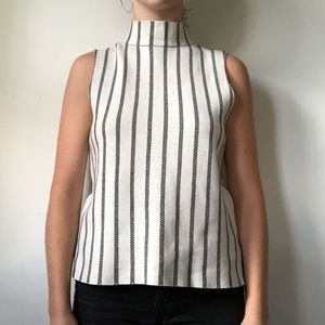 Moth Rochester Sleeveless Top White & Blue Stripe